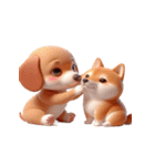 ダックスフント ＆ 柴犬 - 愛のハグ（個別スタンプ：31）
