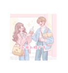 ファンシー ゆめかわいい イラスト 女と男（個別スタンプ：1）