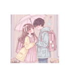 ファンシー ゆめかわいい イラスト 女と男（個別スタンプ：3）
