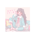 ファンシー ゆめかわいい イラスト 女と男（個別スタンプ：4）