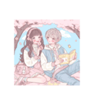 ファンシー ゆめかわいい イラスト 女と男（個別スタンプ：5）