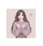 大人女子 イラスト スタンプ 美人 美女（個別スタンプ：4）