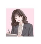 大人女子 イラスト スタンプ 美人 美女（個別スタンプ：9）