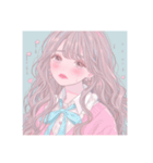 かわいい イラストの女の子 カップル（個別スタンプ：5）