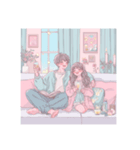 かわいい イラストの女の子 カップル（個別スタンプ：8）