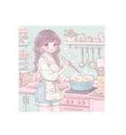 かわいいファンシーイラストの女の子 たち（個別スタンプ：1）