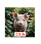 ブタさんの感情スタンプ（個別スタンプ：9）
