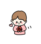 バラをプレゼントする男の子（個別スタンプ：6）