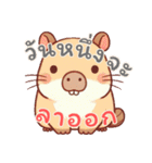 カピバラの生活 (タイ) Ver2（個別スタンプ：5）