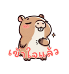 カピバラの生活 (タイ) Ver2（個別スタンプ：11）