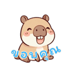 カピバラの生活 (タイ) Ver2（個別スタンプ：19）