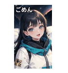 陰気でセクシャルな無造作宇宙女の子（個別スタンプ：16）