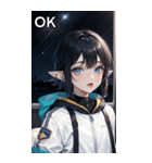 陰気でセクシャルな無造作宇宙女の子（個別スタンプ：33）