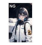 陰気でセクシャルな無造作宇宙女の子（個別スタンプ：34）
