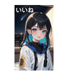 陰気でセクシャルな無造作宇宙女の子（個別スタンプ：37）