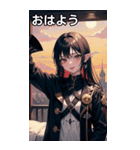 黒髪大賢者海賊女の子（個別スタンプ：1）