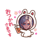 かわいい女性のスタンプ@7（個別スタンプ：2）