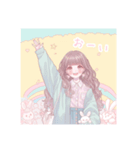 ファンシー ゆめかわいい イラスト 女の子（個別スタンプ：4）