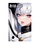 ポーカーフェイスなプラチナ軍人女の子（個別スタンプ：1）