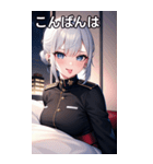 ポーカーフェイスなプラチナ軍人女の子（個別スタンプ：3）