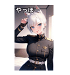ポーカーフェイスなプラチナ軍人女の子（個別スタンプ：11）