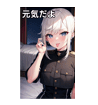 ポーカーフェイスなプラチナ軍人女の子（個別スタンプ：14）