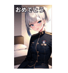 ポーカーフェイスなプラチナ軍人女の子（個別スタンプ：19）