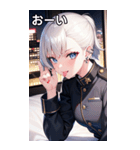ポーカーフェイスなプラチナ軍人女の子（個別スタンプ：31）