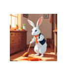白いウサギの日常5（個別スタンプ：4）
