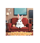 白いウサギの日常5（個別スタンプ：9）