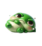 まんじゅうカエル 疲れ果てて倒れる（個別スタンプ：6）