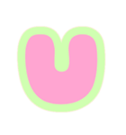 カラフル♡アルファベット＆数字（個別スタンプ：21）