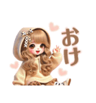 毎日使えるゆるふわギャル♡(時々くまさん)（個別スタンプ：3）