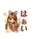 毎日使えるゆるふわギャル♡(時々くまさん)（個別スタンプ：15）