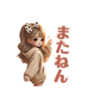 毎日使えるゆるふわギャル♡(時々くまさん)（個別スタンプ：28）