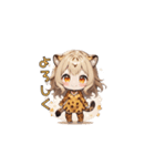 チーターだけどのんびりガール（個別スタンプ：4）
