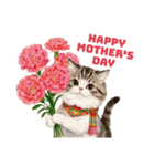 母の日に花を贈るねこ♡感謝カーネーション（個別スタンプ：4）