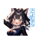 ゆるふわ猫ガールちゃん 海上自衛隊Ver（個別スタンプ：3）