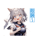 ゆるふわ猫ガールちゃん 海上自衛隊Ver（個別スタンプ：22）