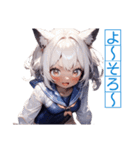 ゆるふわ猫ガールちゃん 海上自衛隊Ver（個別スタンプ：33）