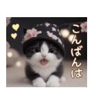 可愛いハチワレ猫 春を感じる思いやり（個別スタンプ：4）