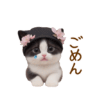 可愛いハチワレ猫 春を感じる思いやり（個別スタンプ：28）