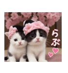 可愛いハチワレ猫 春を感じる思いやり（個別スタンプ：30）