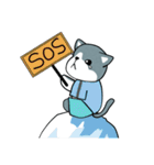 灰色の猫の沈思黙考（個別スタンプ：6）