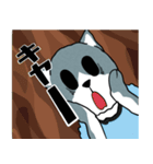 灰色の猫の沈思黙考（個別スタンプ：17）