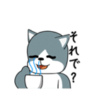 灰色の猫の沈思黙考（個別スタンプ：22）
