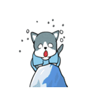 灰色の猫の沈思黙考（個別スタンプ：23）
