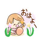 ☆元気で笑顔☆日常あいさつスタンプ（個別スタンプ：1）