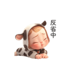 わがまま赤ちゃん_牛の着ぐるみ（個別スタンプ：10）