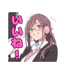 コールセンターで働く女の子（個別スタンプ：1）